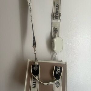 Steve Madden Beige and White Crossbody Bag